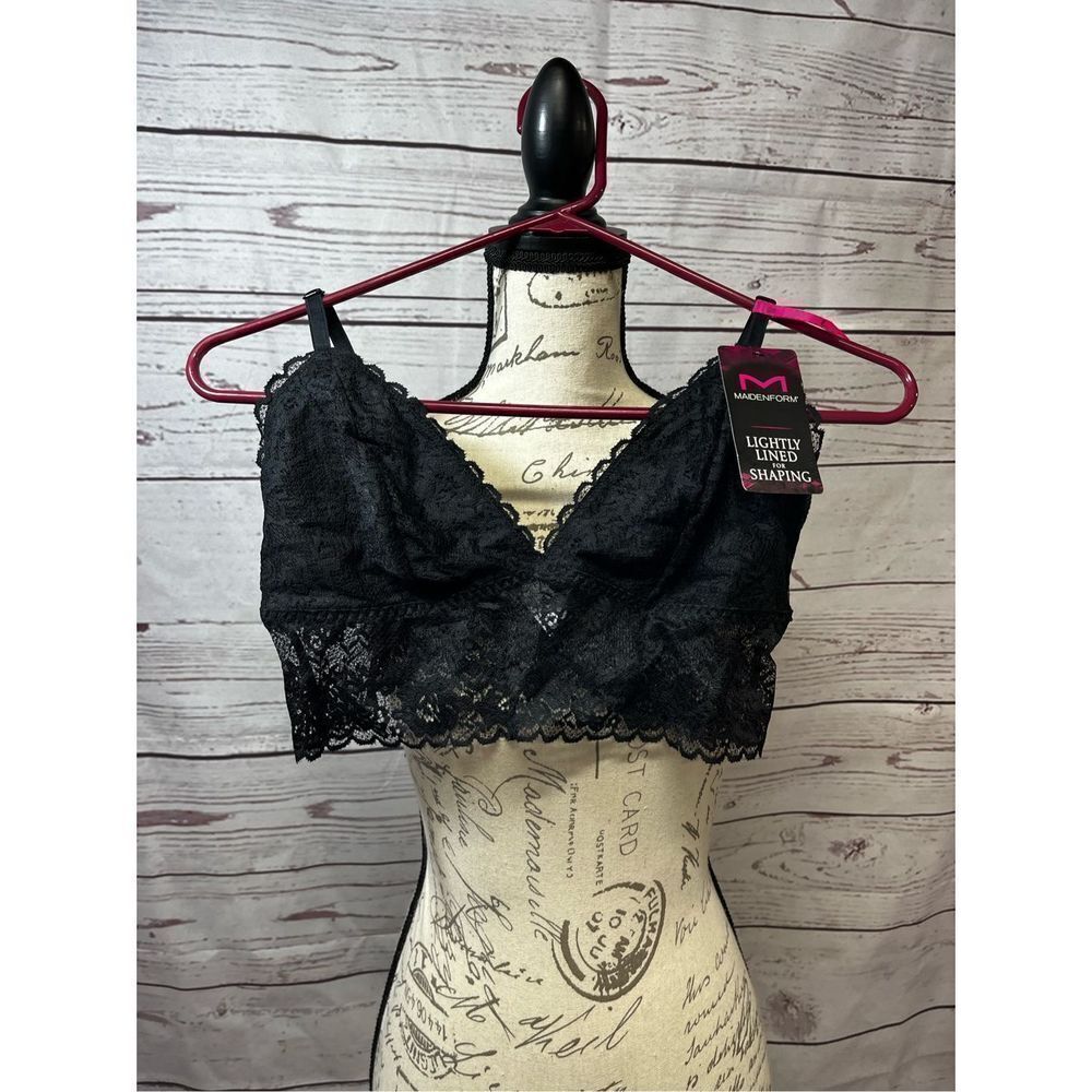 Madeform All Day‎ Comfort Black Lace Bralette Lightly Lined Shaping